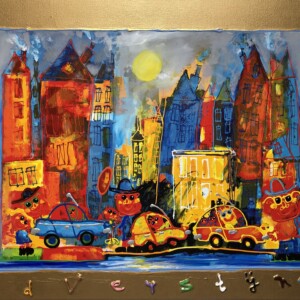 Big city  - bleu - gold - stad