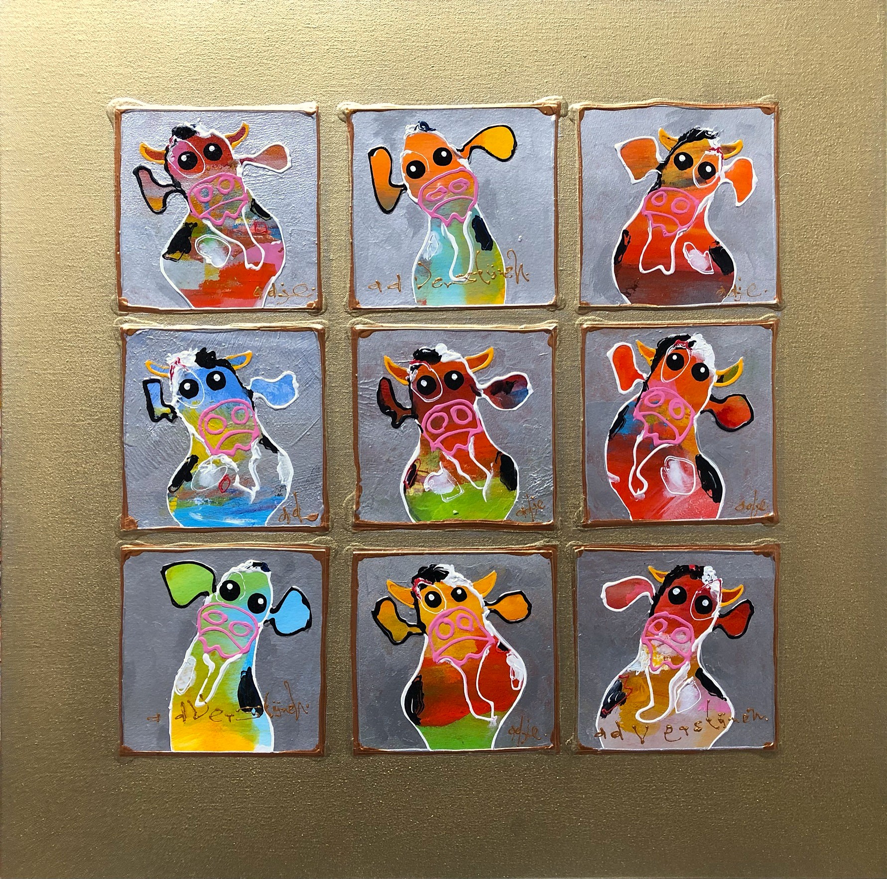 9 koeien portretjes