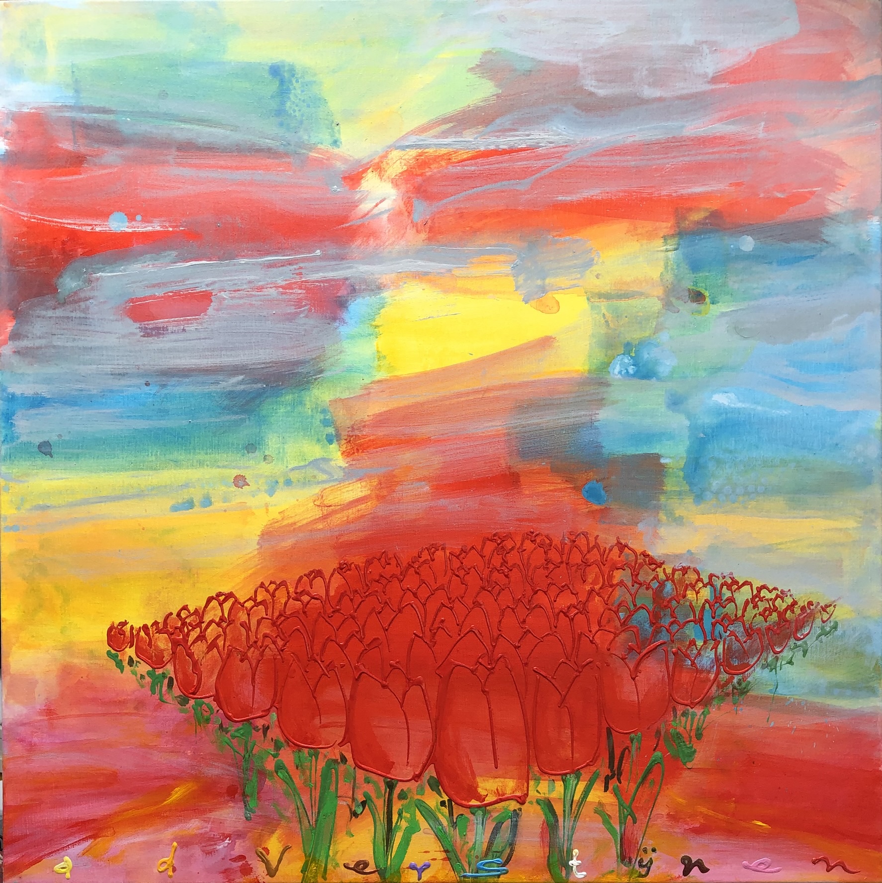 Tulpen met landschap