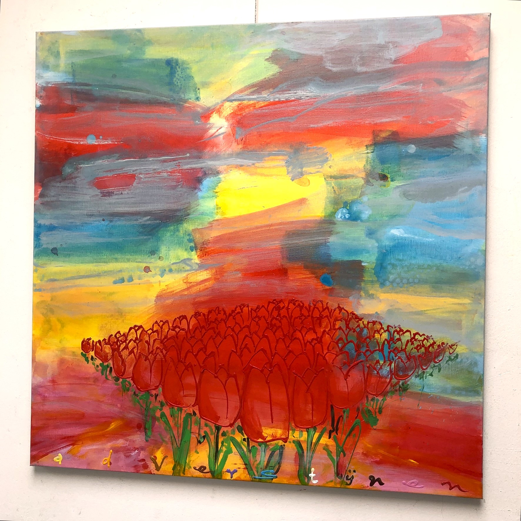 Tulpen met landschap - Afbeelding 3