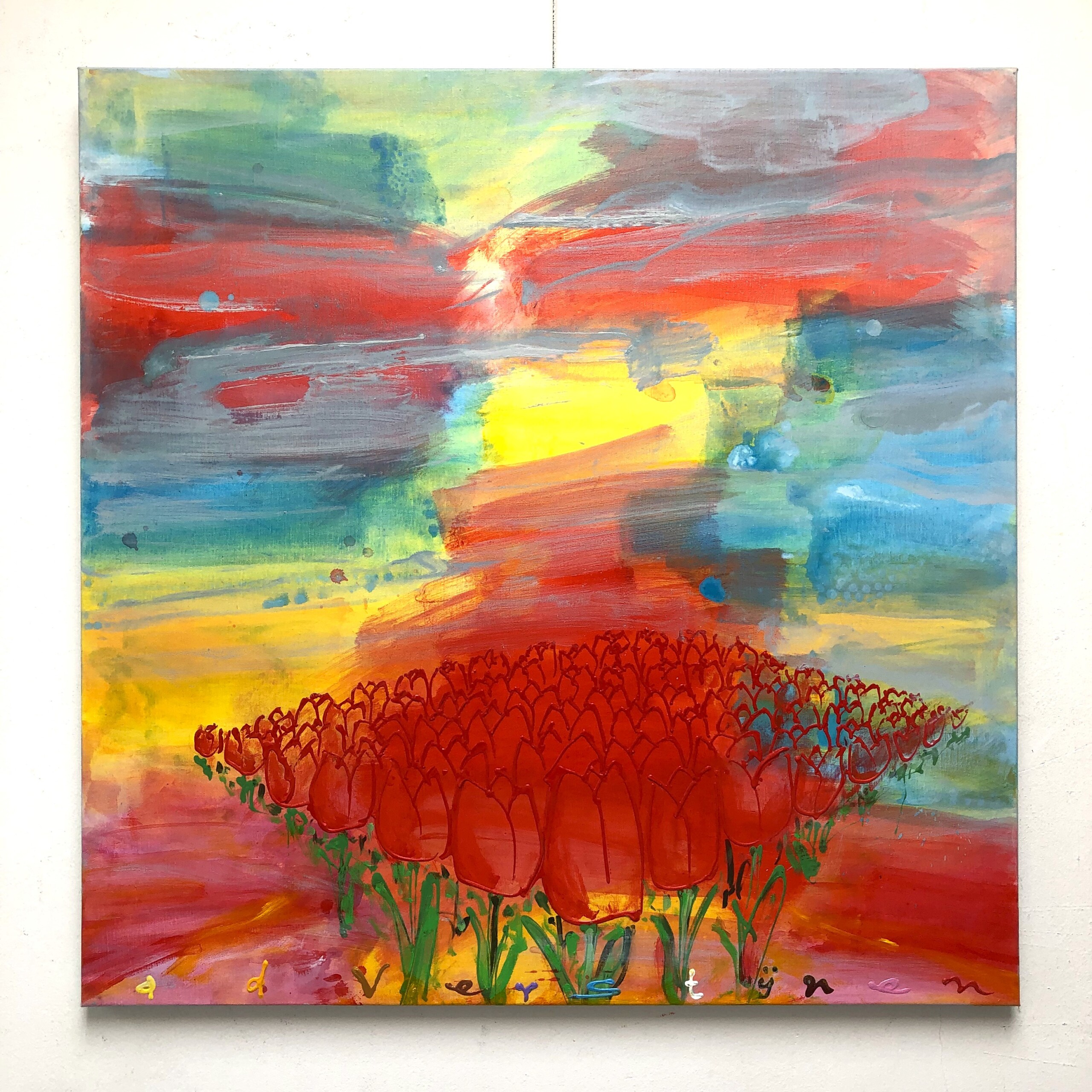 Tulpen met landschap - Afbeelding 2