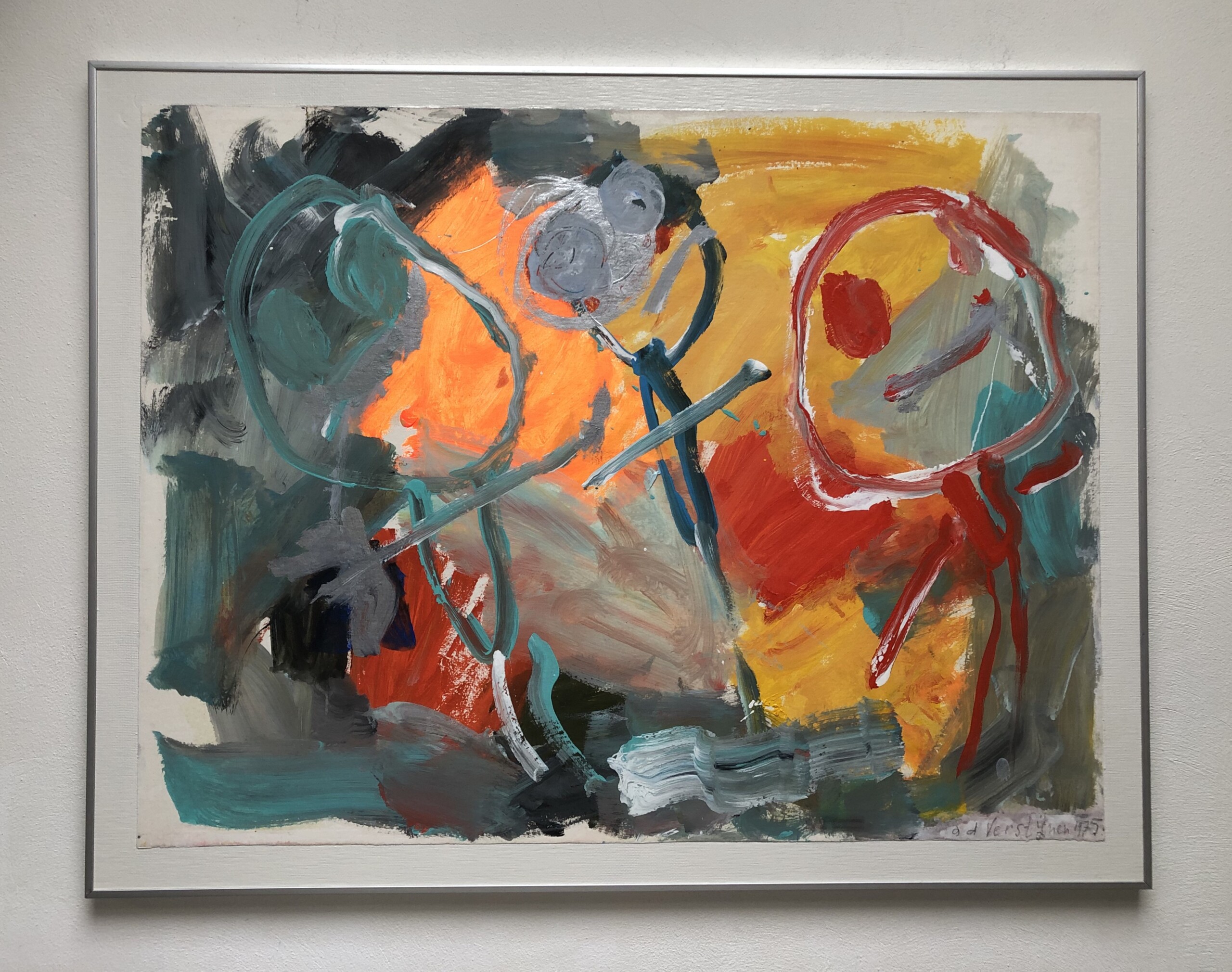 Ochtend 90x70x2cm Cobra acryl aquarel papier op paneel origineel - Afbeelding 2