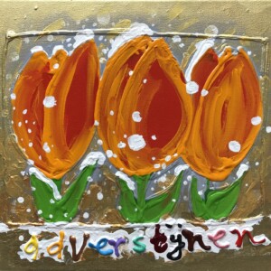 Voorjaar - 3 tulpen - sneeuw