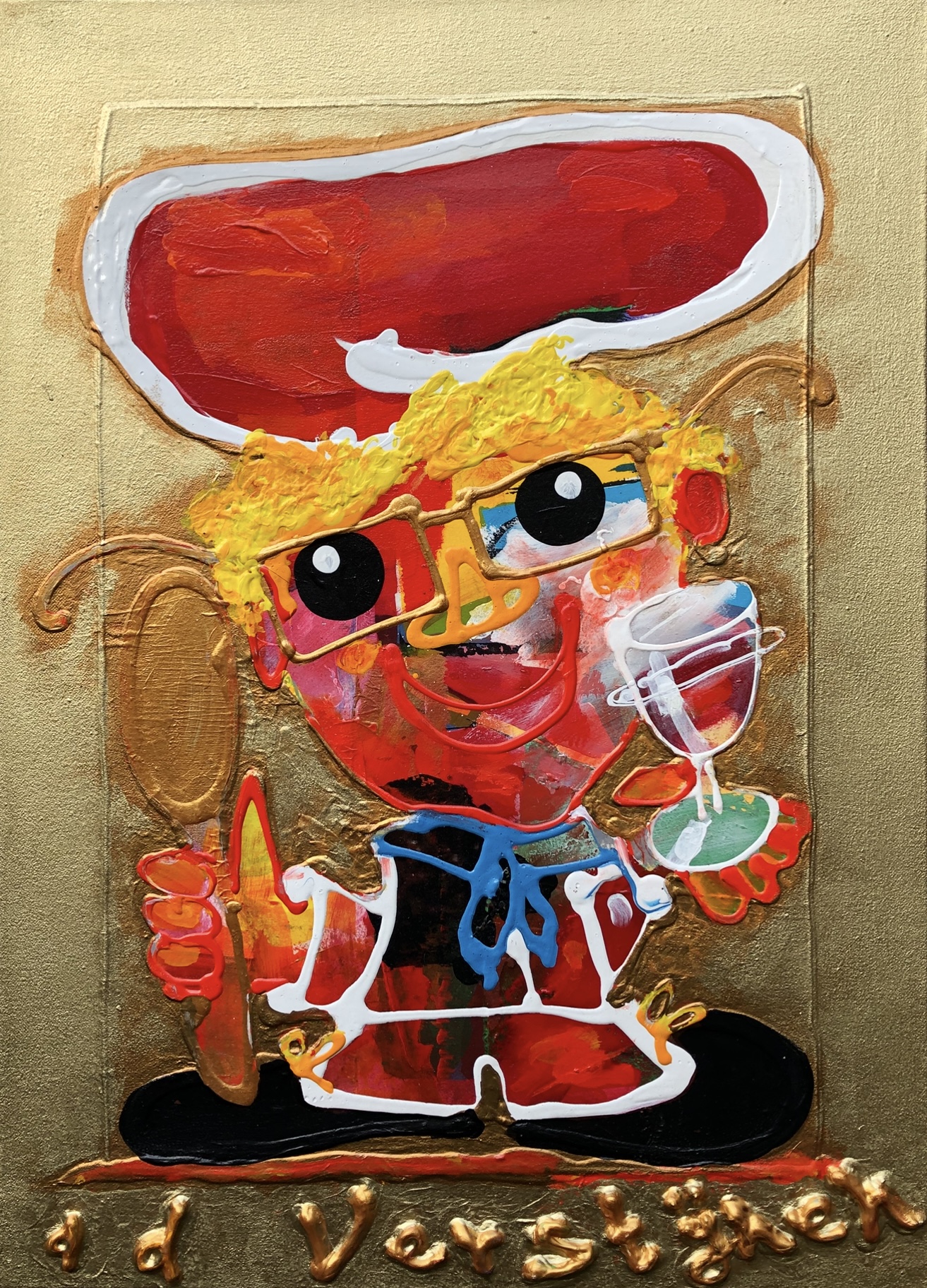 Kok Alweer een ster in goud! 40x70x3cm alr
