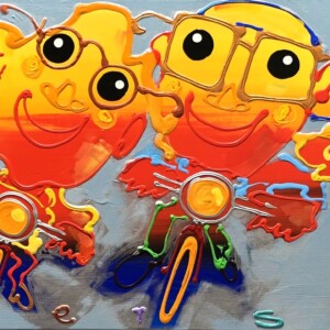 Gezin fietst - Fietsen