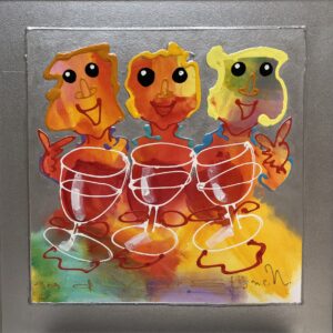 Drie gezellige dames aan de bar
