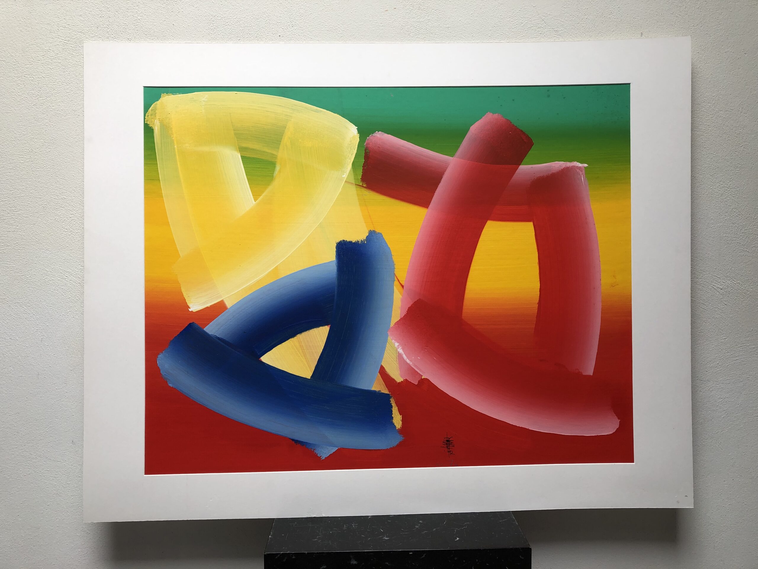 Abstracte vormen 3x geel blauw rood - Afbeelding 2