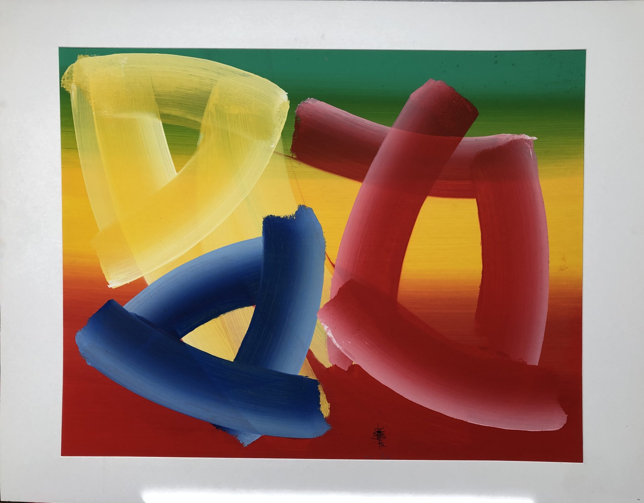 Abstracte vormen 3x geel blauw rood - Afbeelding 3